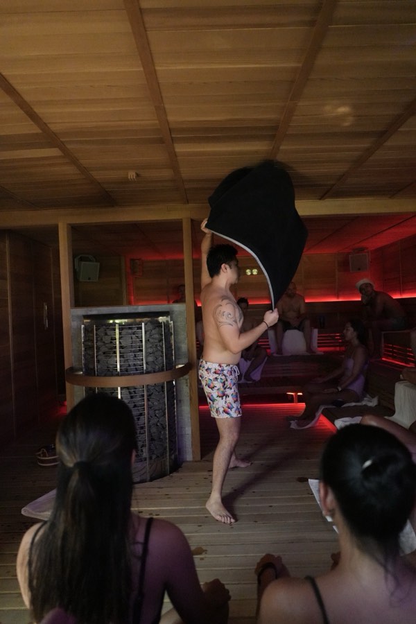 A sauna ritual in the Thermal Life sauna